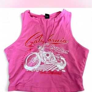 SHEIN Pink California Graphic Crop Top